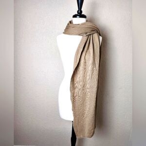 Todd & Duncan Plaited Cashmere At Lochleve Scotland Scarf Tan 76x23